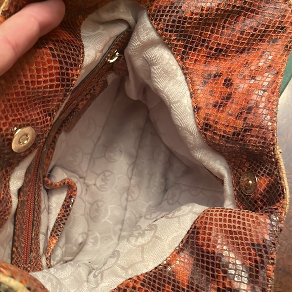 Michael Kors Straw Bag With Python Accent - image 3